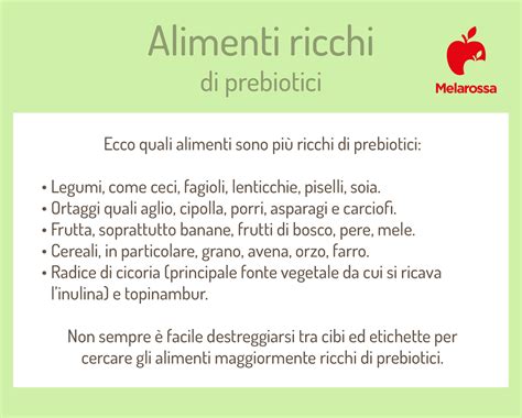 Alimenti ricchi di prebiotici