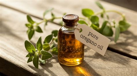 Bottiglietta di olio di origano con contagocce e un bicchiere d'acqua