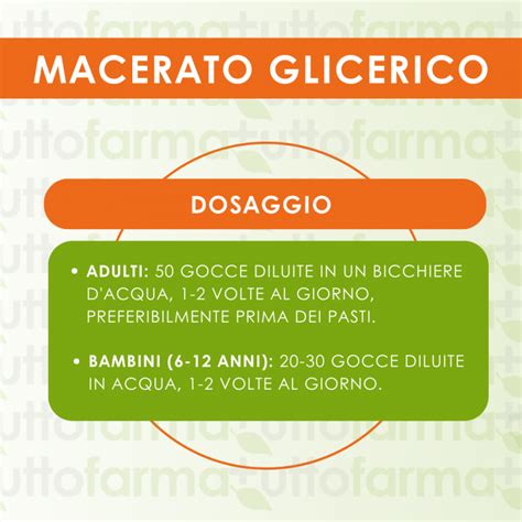 Schema di dosaggio del macerato glicerico