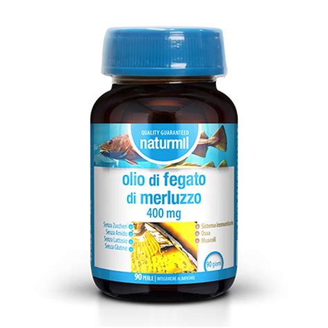 Etichetta di un integratore di olio di fegato di merluzzo con indicazioni sulla qualità