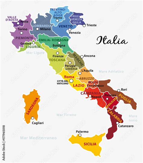 Mappa dell'Italia con indicazione delle zone di spedizione