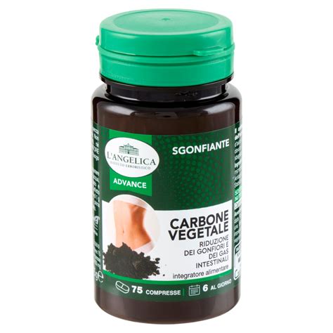 Diverse forme di carbone vegetale (compresse, polvere, capsule)