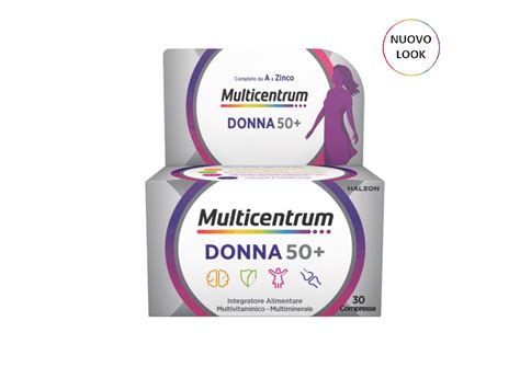 Schematizzazione dei benefici di Multicentrum Donna 50+