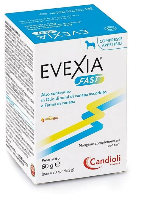Tabella dosaggio Evexia Fast compresse per cani