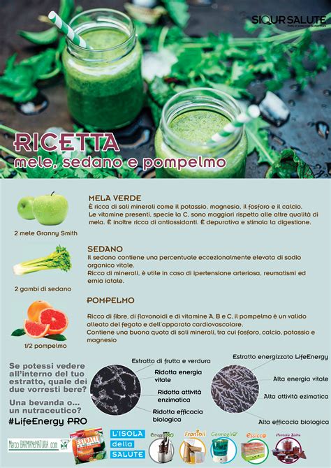 Grafico che illustra i benefici del succo di sedano