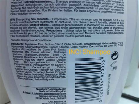 Schema di applicazione dello shampoo e balsamo OGX
