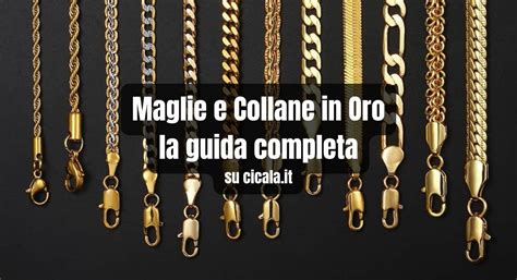 Diverse tipologie di maglie per catene in oro