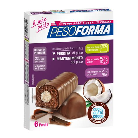 Tavola nutrizionale delle barrette Pesoforma