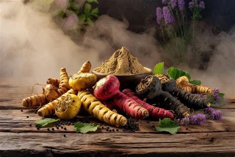 Radice di Maca con sfondo andino