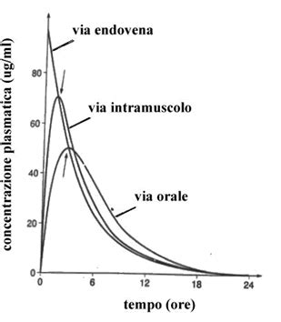 Grafico che mostra l'assorbimento delle vitamine per via orale vs endovenosa