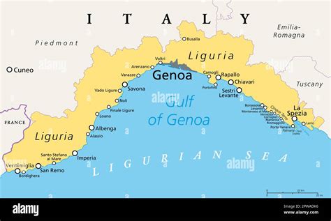 Mappa di Genova e della Liguria