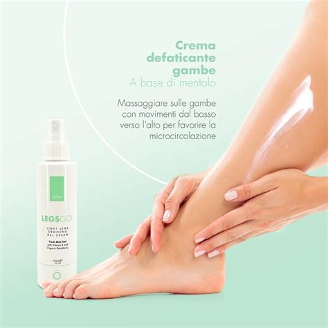 Schema di applicazione crema gambe