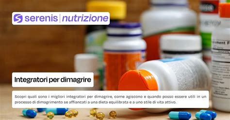 Schema delle diverse tipologie di integratori per dimagrire