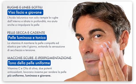 Ingredienti chiave per la cura della pelle uomo: retinolo, acido ialuronico, peptidi, vitamine
