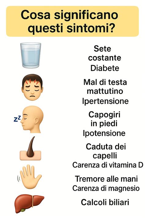 Simboli che rappresentano i sintomi comuni di carenza di magnesio