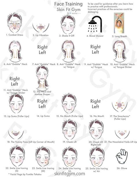 Schema di esercizi facciali per le guance