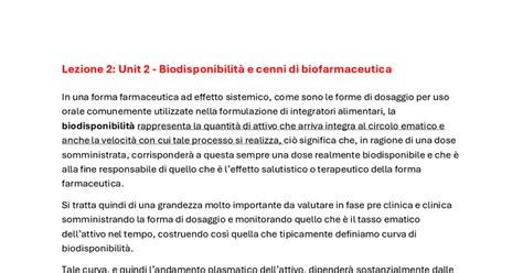 Schema sulla biodisponibilità degli integratori