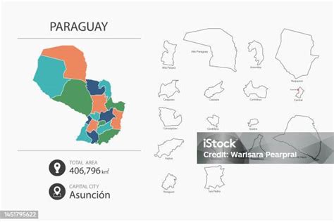 Mappa del Paraguay con evidenziate le aree di influenza Guaraní