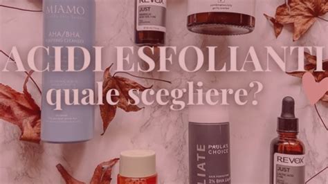 Schema comparativo degli acidi esfolianti più comuni