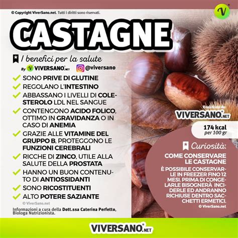 Infografica sui benefici delle castagne per il cuore