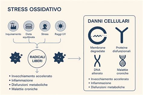 Schema del processo di stress ossidativo