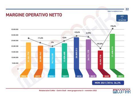 Grafico che mostra la crescita del fatturato e dell'EBITDA prima e dopo la fusione