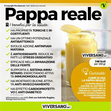 Schema che illustra i benefici della pappa reale per il sistema immunitario e l'energia