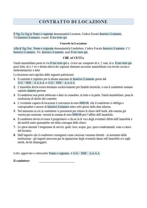 Contratto di locazione a lungo termine
