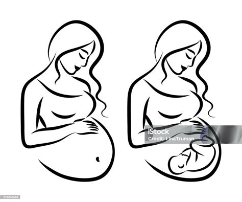 Icona di una donna incinta e un bambino