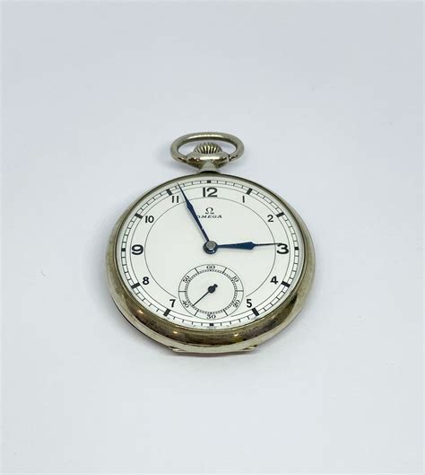 Orologio da tasca Omega in argento, epoca 1950