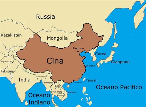 Mappa dell'Asia con evidenziata la Cina come produttore di pappa reale