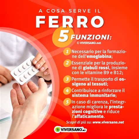 Infografica sui benefici del ferro per il corpo umano