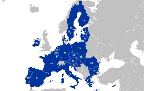 Mappa dell'Europa con indicazione dei costi di spedizione per paese
