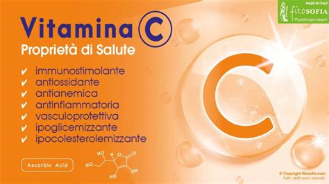 Infografica sui benefici della Vitamina C per la salute umana