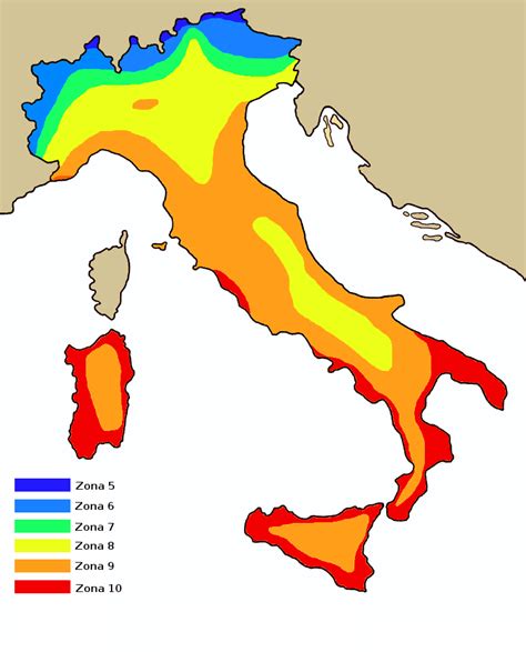 Mappa delle zone di diffusione del Ginkgo Biloba in Italia