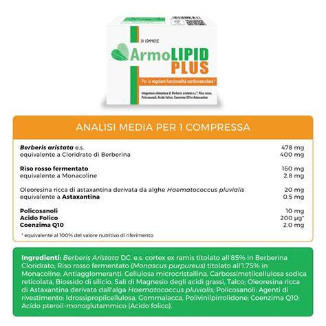 Grafico comparativo dei dosaggi degli ingredienti in ArmoLIPID e ArmoLIPID Plus