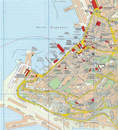 Mappa di Trieste con indicata la posizione della Farmacia al Corso